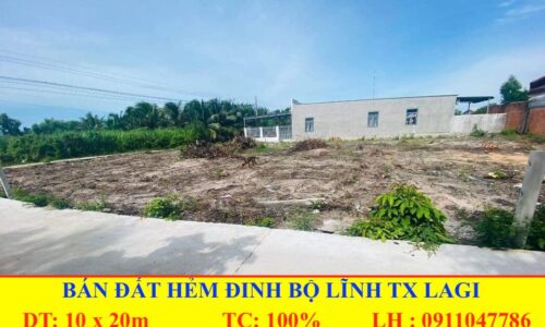 Bán Lô Đất Hẻm Bê Tông 4m Tại Đinh Bộ Lĩnh, Thị Xã Lagi – Đầu Tư Sinh Lời Hấp Dẫn