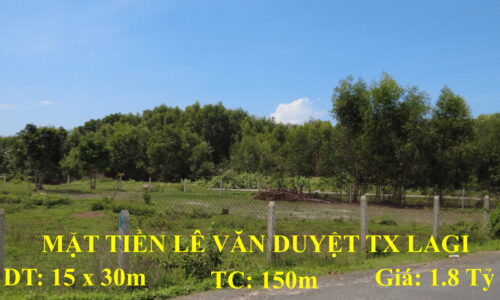 Bán Lô Đất Mặt Tiền Đường Lê Văn Duyệt – Cơ Hội Đầu Tư Sinh Lời Tại Thị Xã Lagi