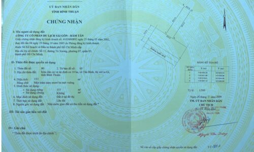 Bán Đất Mặt Tiền Khu Sài Gòn Hàm Tân – Cơ Hội Đầu Tư Độc Đáo